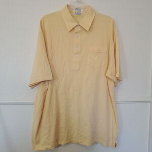TUTTLE Men's XL Pure Cotton Polo Shirt Light Yellow Short Sleeve Collared